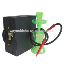 Portable shisha all glass hookah with leather suitcase